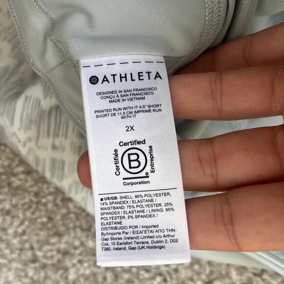 EUC Athleta Printed Run With It 4.5" Short Activewear Performance Gray Size 2X - Picture 8 of 11